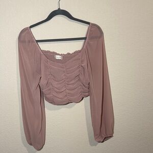 Altar'd State Dusty Rose Ruched Blouse